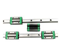 2Pcs HGR15 HGR20 HGR25 Docked Linear Guide Rail Long Wire Cutting+ 4Pcs HGW15CC HGH20CA HGW25CC Blocks Slides Carriages(Dock HGR20 HGH20CA,2200mm)