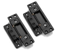 2Pcs Hidden Door Hinges Ultra-Thin Adjustable Door Hinges Black Zinc Alloy Butt Hinge for Secret Door Wooden Doors