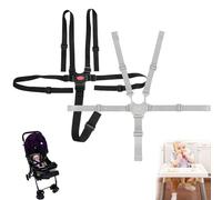 2Pcs High Chair Straps, Universal Baby Trend High Chair Replacement Straps, for Children Kid Pushchair, Pram Buggy and High Chair Pram(Grey and Black)