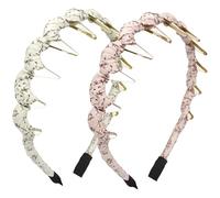 2PCS High Cranium Headband,women's Fashion Headbands, Zigzag Headband, Pack Zigzag Hair Band Set for Daily Outings, Parties, And Festive Looks