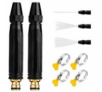 2Pcs High Pressure Hose Nozzle, Powerful High Pressure Sprayer Water Gun Canon, Power Nozzle Hose Pipe Booster Attachment for Garden Car Outdoor Wash cleaning