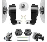 2PCS High Speed 24V RS550 35000RPM Fast Steel Gears Motor Gearbox for Power Wheels Motor Upgrade,18V-24V Kids Ride on Toy Electric Car Conversion Kit for Tire Upgrade,Free Connector Coupler