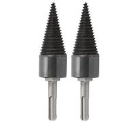 2PCS High Speed Steel Twist Firewood Splitter Wood Cone Punch Drill Bit with Replaceable Shank for Electric Hammer Impact Drill Water Drill 32mm Durable Wood Splitting Tool