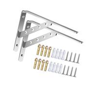 2Pcs High Strength Triangular Shelf Brackets Stainless Steel Wall Mounted Supports for Garage & Kitchen Shelves Heavy Duty L Shelf Brackets