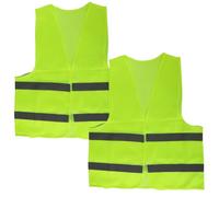 2Pcs High Visibility Vests,High Vis Vests with Reflective Stripes,Yellow Safety Vest High Vis Jackets for Men/Women,Fluorescent Workwear Reflective Vest for Running,Traffic Work,Security,Construction