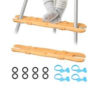 2Pcs Highchair Footrest Non-Slip Natural Bamboo High Chair Foot Rest Adjustable Height Baby Highchair Pedal with Rubber Ring for Home Use(Style A)