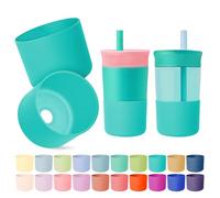 2PCS Higher Silicone Boots for Owala Kid Water Bottle, Compatible with Owala Kids FreeSip 16oz, Tumbler 15oz & 12oz, Flip 14oz, Scratch-Resistant Bottle Accessories, BPA-Free