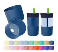 2PCS Higher Silicone Boots for Owala Kid Water Bottle, Compatible with Owala Kids FreeSip 16oz, Tumbler 15oz & 12oz, Flip 14oz, Scratch-Resistant Bottle Accessories, BPA-Free