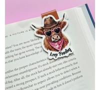 2PCS Highland Cow with Hat Magnetic Bookmarks for Women,Book Marks for Reading Lovers Gifts,Book Markers Clip for Women Teachers Bookclub Books Lovers Reading,Teacher Gift,Cow Gifts for Women Men