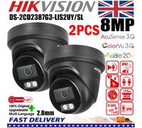 2PCS Hikvision DS-2CD2387G3-LIS2UY/SL 8MP ColorVu 3.0 Audio POEIP Camera Black