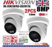 2Pcs Hikvision DS-2CD2387G3-LIS2UY/SL ColorVu 3.0 8MP POE IP Camera 2-Way Audio