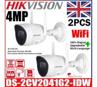 2PCS HIkvision DS-2CV2041G2-IDW 4MP Exir Fixed Bullet WI-FI Network Camera UK