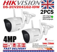 2PCS Hikvision DS-2CV2041G2-IDW 4MP WiFi IP Bullet Camera 2-Way Audio 2.8mm UK