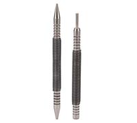 2pcs Hinge Pin Punch Set, Spring Loaded Nail Setter with Dual Head Design, Carbon Steel Door Hinge Pin Removal Tool for Wood Metal Glass, 3500PSI Impact Without Hammer