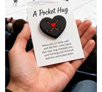 2PCS Hockey Heart Christmas Hug Pocket With An Encouragement Card, 11 * 5cm 3D Printed Hug Pocket Heart, A Motivational Sports Souvenir, For Athletes Pursuing Their Goals, Friends Facing Challenges