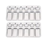 2pcs Hole Aluminum Paint Tray for Watercolor Mixing | Portable Silver Palette, Reusable Organizer for Beginners, , Plein Air Painting and Art Birthday Parties