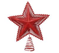 2pcs Hollow Star Tree Topper Iron Xmas Tree Decor Christmas Decoration | Glittering Five-pointed Design, Spiral Cone Base, Stable Spring Support, Pairs with LED String Lights for Holiday Displays