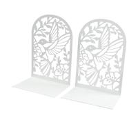2Pcs Hollowed Bird Floral Book End For Shelves Heavy Duty Metal Book End Decorative Bookend Stopper For Desk Metal Bookends School