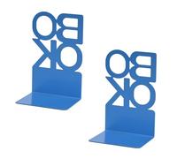 2Pcs Hollowed Letter Metal Book End for Shelves Heavy Duty Metal End Decorative Bookend Stopper for Desk Round Corner Bookends