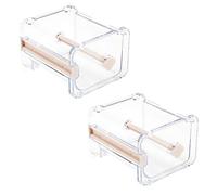 2pcs HomDSim Roll Tape Holder Organizer & Cutter, Masking & Washi Tape Desktop Storage, Beige Box