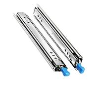 2Pcs Home Vehicle Drawer Slide Rail Heavy Duty 53mm Wide Safety Lock 120KG Capacity 264lbs Ball Bearing Three Fold Full Extension(Lock 28inch 700)