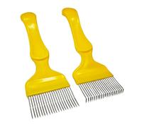 2Pcs Honey Cutting Fork, Straight Needle, Curved Needle, Honey Cutting Fork, 21 Tooth Honey Cutting Fork, Honeycomb Scraper, Beehive Lid Opening Fork, Beekeeping Tool Accessories