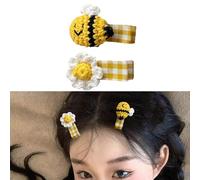 2PCS Honeybees Theme Hair Clip Set Korean Styles Hairpin Fashionable Hair Ornament Festival Decorative Hair Clip Hair Tie