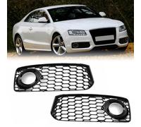 2Pcs Honeycomb Front Bumper Fog Light Grill Grille Cover For Audi S5 B8 Rs5 A5 S-Line 2008 2009 2010 2011 2012 Driver Passenger Side