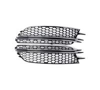 2Pcs Honeycomb Mesh Fog Light Lamp Grille Grill Cover For A6 C7 Sedan/Avant Standard 2012-2015 Pre-facelift 4G0807681 4G0807682(Chrome Black)