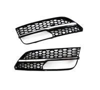 2PCS Honeycomb Mesh Style Car Front Fog Light Lamp Cover Grill Bumper Grille Black/Silver Compatible For A3 Hatchback 2013-2016(Chrome Sliver)