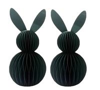 2PCS Honeycomb Paper Bunny Table Centerpiece Set,Easter Decorations,3D Honeycomb Easter Decorations for Spring Garden Party Supply (Dark Green)