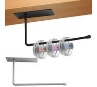 2pcs Horizontal Tumbler Lid Organizers Inside Cabinet, Tumbler Lid Storage Hook Cup Lid Holder Self-Adhesive Water Bottle Lid Stacker Hanger Under Kitchen Cabinet for Yeti Stanley