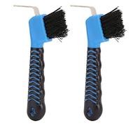 2Pcs Horse Hoof Pick Brushes, Horse Hoof Pick Brush with Soft Touch Rubber Handle, Portable Horse Hoof Washing Tool