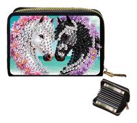 2pcs Horse Pattern Fashion Card Holder Compact Purse