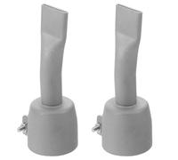 2pcs Hot Air Blower Accessories Flat Nozzle Set Stainless Steel | Dual Tips, Narrow Elongated Edge Design, Easy Installation, for Acrylic Display Cabinets and Lettering