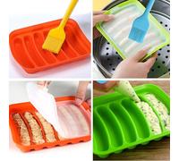 2PCS Hot Dog Mold with Silicone Brush Butter spatula for Ice Cube Tray Bread Candy Jelly Chocolate and Cake