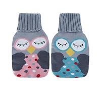 2PCS Hot Water Bottle Cover, 1L/2L Animal Pattern Knitted Cover for Warm Water Bag(Only Cover)