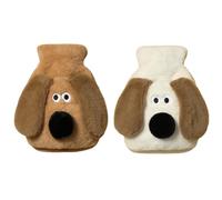2pcs Hot Water Bottle, Puppy Plush Hot Water Bottle, 800ML Cute & Cozy Leak-Resistant Hot Water Bag for Hand Feet Neck & Shoulder Pain Relief, Hot/Cold Dual-Use Portable Warmer for Adults