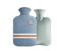 2PCS Hot Water Bottles Bag Water-filling Hot-water for Female Warm Belly Hands and Feet Keep Hand Warmer WaterBag 1000/2000Ml For Neck Back Legs Warm(Blue 2000ml)
