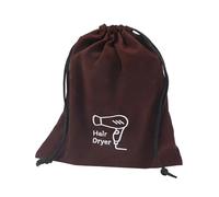 2pcs Hotel Fleece Hair Dryer Bag Drawstring Storage Travel Bag Stationery Jewellery Fleece Bag Hair Dryer Supplies For Travel Bathroom(Coffee)
