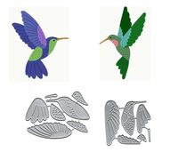 2PCS Hummingbirds Metal Die Cuts,Merry Christmas Spring Bird Cutting Dies Cut Stencils DIY Scrapbooking Decorative Embossing Paper Party Wedding Card Making