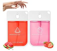 2PCS Hydrating Hand Sani/tizer Spray,Portable Travel Size Hand Sani/tizer,Pocket-Sized H/and Sa/nitizer Spray,Power Mist Hydrating Sa/nitizer Sp/ray,On-The-Go Cleaning(Strawberry+Watermelon Flavor)