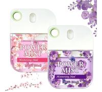 2PCS Hydrating Hand Sani/tizer Spray, Refreshing Violet + Elegant Sakura Travel Hand Sani/tizer Mist Spray, Portable H/and Sa/nitizer Sp/ray, Mini Travel Essentials, Power Mist H/and Sa/nitizer Sp/ray