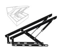 2Pcs Hydraulic Bed Lift Mechanism, Lifting Bed Lift Mechanism, Heavy-Duty Bed Box Spring Hinges,Gas Strut Lift Support, Safety Pneumatic Gas Spring Lid Stay for Toy Box Chest Bench(Black,100cm/3.3ft)