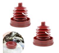 2pcs Hydraulic Power Steering Pump Caps, Power Steering Reservoir Cap Red Power Steering Cap Plug Cover Compatible with Honda/Acura
