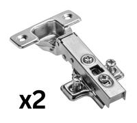 (2pcs) Hydraulic Soft Close Hinge Straight for Overlapping Cabinet Door Clip-On Silent