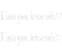 2PCS I Love You Driving Safe Mirror Sticker, Drive Safe I Love You Rearview Decal,I L-ove You Sticker with Heart for Rearview Mirror & Window,Rear View M-irror Decal,Car Stickers Decal,Car Accessories