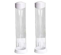 2PCS Ice Cream Cone Dispenser Magnetic/Self Adhesive Waffle Cone Holder with 2 Gaskets for Ice Cream 16'' L x 3'' Dia