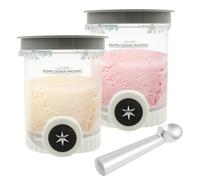2Pcs Ice Cream Pint Container Replacement for Ninja Swirl Pint and Lid Replacement Ice Cream & Soft Serve Makers Accessories Dishwasher Safe for Making Milkshake Smoothie Jelly