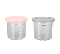 2PCS Ice Cream Pints Cup 600ml Ice Cream Container Storage Jar for Ninja NC299AMZ NC300s (Grey and Pink)